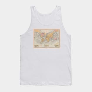 Old World Map (1845) Vintage Global Continents Atlas Tank Top